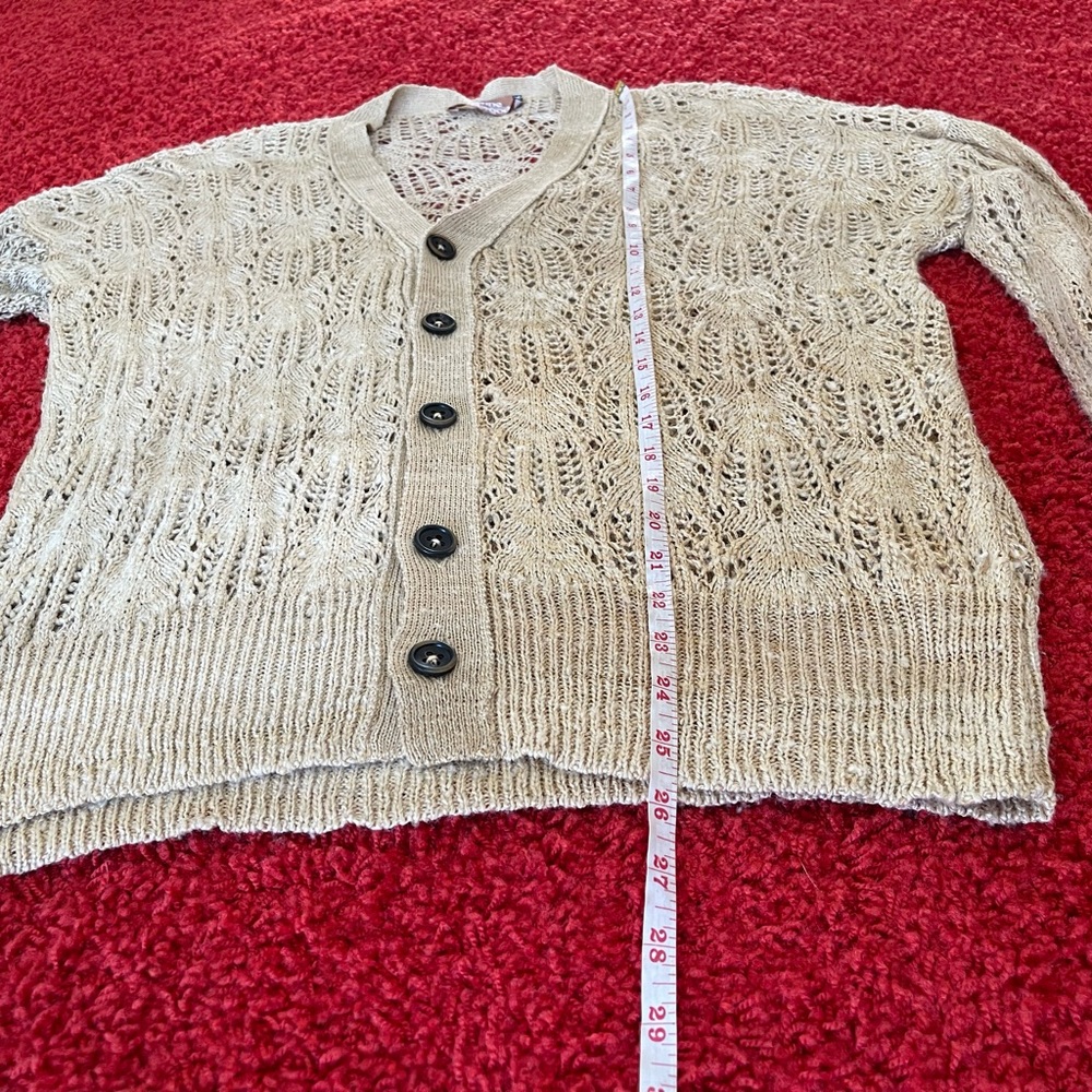 NEW Vivienne Westwood SS16 KNIT CARDIGAN BEIGE S/M 100% SILK - Picture 7 of 14